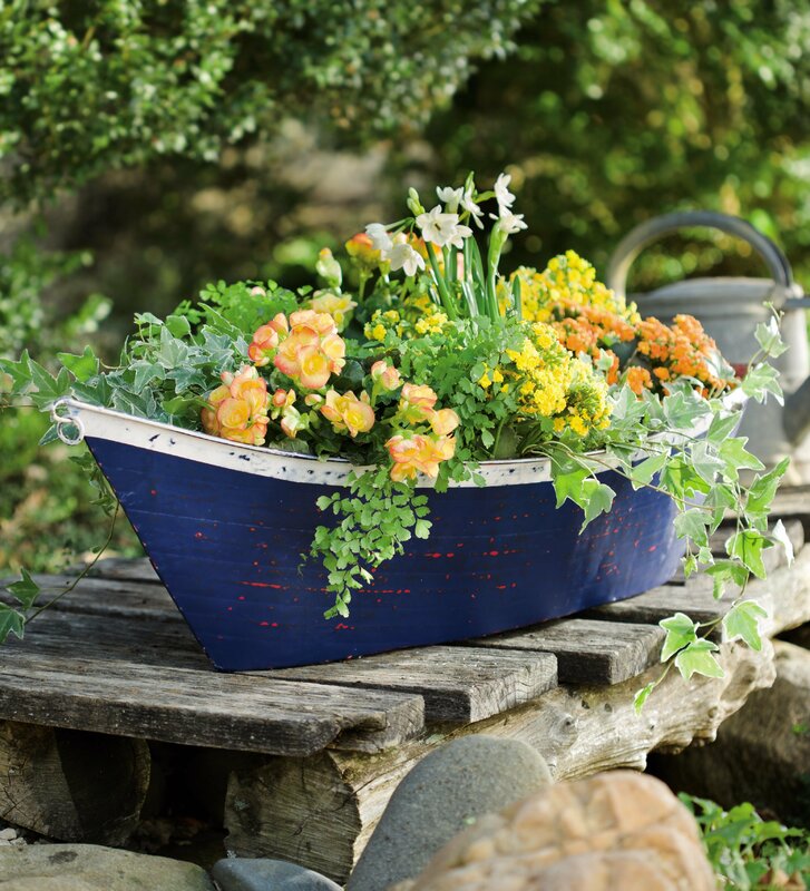 boat planter - traditional boat shaped garden flower